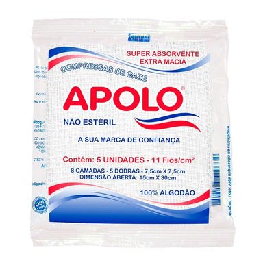 Compressa De Gaze Apolo 11 Fios 5 Unidades
