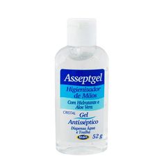 Álcool em Gel Asseptgel Para Mãos Cristal 52g