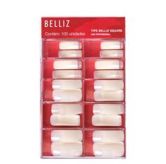 Tips Belliz Tips Square Com 100 Unidades -1252