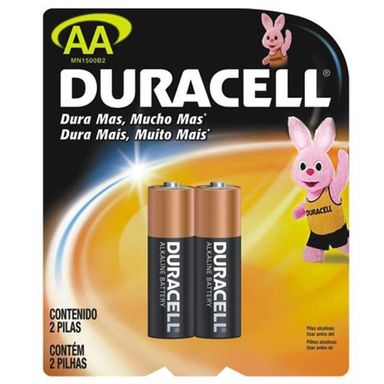 Pilha Duracell Alcalina Pequena AA Com 2 Unidades