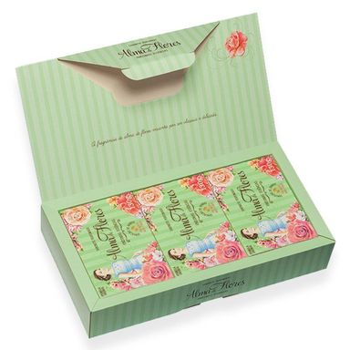 Estojo Alma De Flores Sabonete Com 3 Unidades  130G