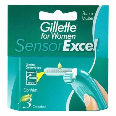 Carga Gillete Sensor Excel Feminino Com 3 Unidades