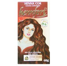 Tintura Creme Henna Hennfort Castanho Dourado 60ml