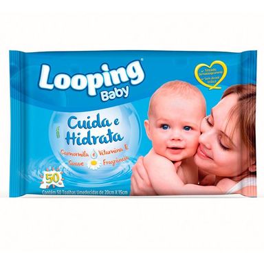 Lenço Umedecido Looping Camomila 50 Unidades