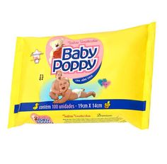 Toalha Umedecida Premium Baby Poppy Com 100 Unidades