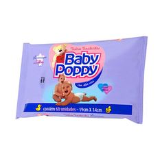 Toalha Umedecida Premium Baby Poppy Com 60 Unidades
