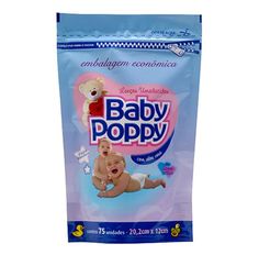 Lenço Umedecido Baby Poppy Refil Com 75 Unidades