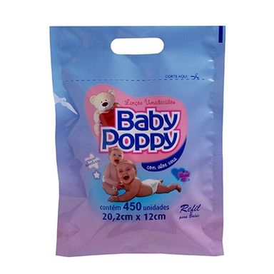 Lenço Umedecido Baby Poppy Refil Com 450 Unidades