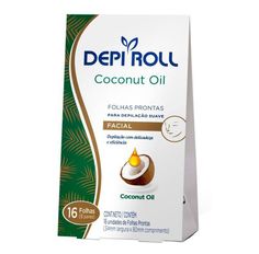 Folhas Prontas Para Depilação Facial Depi-Roll Óleo de Coco 8 Pares