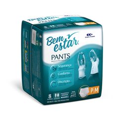 Roupa Íntima Bem Estar Pants P/M Com 8 Unidades