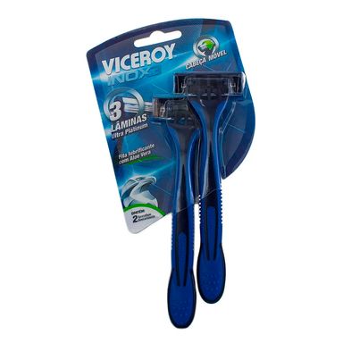Aparelho De Barbear Viceroy Inox 3 Azul Com 2 Unidades