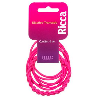 Elástico Para Cabelo Ricca Trançado Rosa 2Mm 1971