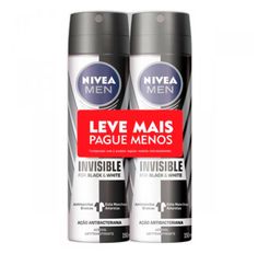 Kit Desodorante Aerosol Nivea B&W Masculino 150ml Com 2 Unidades