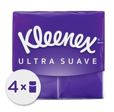 Lenço de Papel Kleenex Ultra Suave 4 Pacotes - 10 lenços Cada