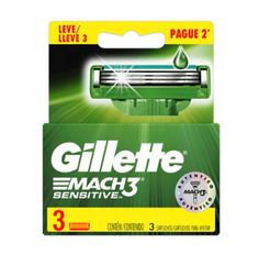 Carga Gillette Mach-3 Sensitive Leve 3 Pague 2