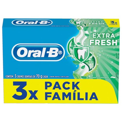 Creme Dental Oral-B Escudo Extra Fresh 70g - 3 Unidades