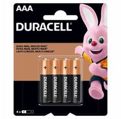 Pilha Duracell Alcalina Palito AAA - 4 Unidades