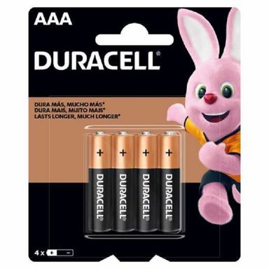 Pilha Duracell Alcalina Palito AAA - 4 Unidades