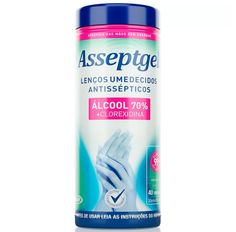 Lenço Umedecido Antisséptico Asseptgel Álcool 70% - 40 Unidades