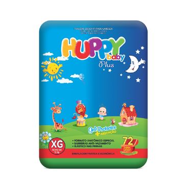 Fralda Descartável Huppy Baby Plus Mega XG 72 Unidades