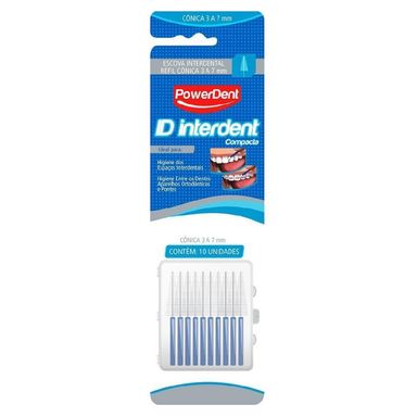 Escova Interdental Powerdent Cônica  3 A 7mm Refil - 10 Unidades