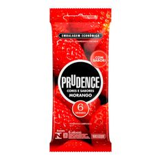 Preservativo Prudence Morango Com 6 Unidades
