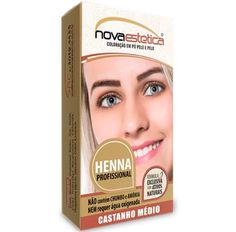 Kit Henna Para Sobrancelha Nova Estética Castanho Médio