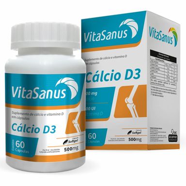 Suplemento Alimentar Vitasanus Cálcio + D3 60 Capsulas Softgel