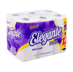 Papel Higiênico Elegante Folha Dupla 30 Metros Leve 12 pague 11