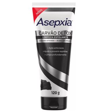 Sabonete Liquido Facial Asepxia Esfoliante Carvão Detox 120g