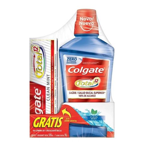Enxaguante Bucal Colgate Total 12 Clean Mint Grátis Creme Dental