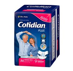 Fralda Geriátrica Cotidian Plus M Com 9 Unidades