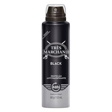 Desodorante Aerossol Antitranspirante Très Marchand Masculino Black 150ml