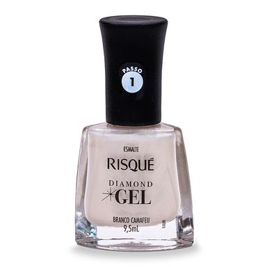 Esmalte Risqué Diamond Gel Branco Camafeu Cintilante 9,5ml