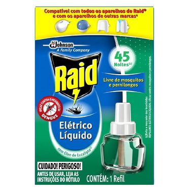 Inseticida Refil Raid 45 Noites Elétrico Eucalipto 32,9ml