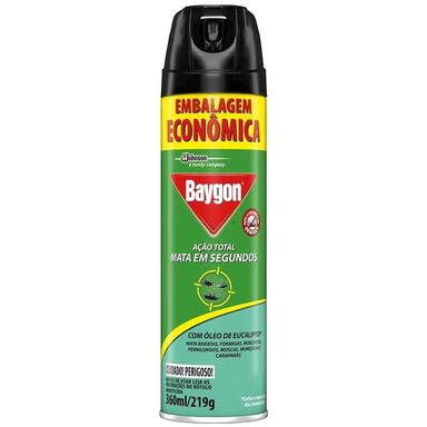 Inseticida Aerossol Baygon Ação Total Eucalipto Embalagem Econômica 360ml