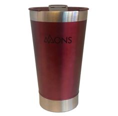 Copo Térmico Inox Mons Sports Com Tampa Vermelho 473ml