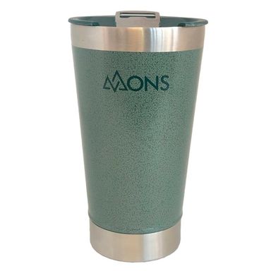 Copo Térmico Inox Mons Sports Com Tampa Verde 473ml