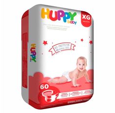 Fralda Descartável Huppy Baby Mega XG 60 Unidades