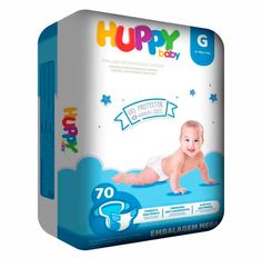 Fralda Descartável Huppy Baby Mega G 70 Unidades