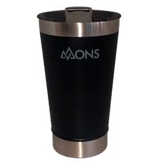 Copo Térmico Inox Mons Sports Com Tampa Preto 473ml