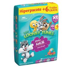 Fralda Descartável Baby Looney Tunes Hiper XG 50 Unidades