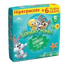 Fralda Descartável Baby Looney Tunes Hiper G 60 Unidades