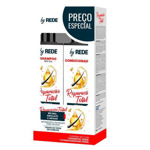 Kit Shampoo + Condicionador By Rede Reparação Total 250ml