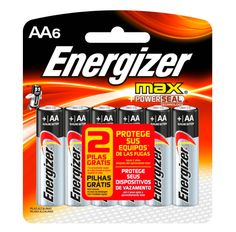 Pilha Energizer Max AA Com 4 Unidades + 2 Pilhas Grátis