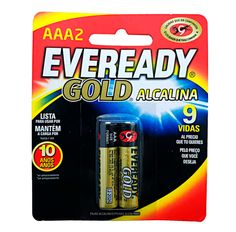 Pilha Eveready Alcalina Gold Palito AAA2 2 Unidades