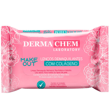 Lenço De Limpeza Facial Dermachem Colágeno 25 Unidades