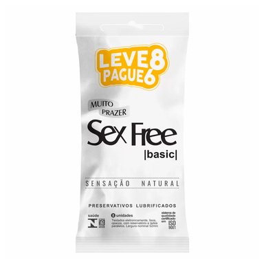 Preservativo Sex Free Basic Leve 8 Pague 6