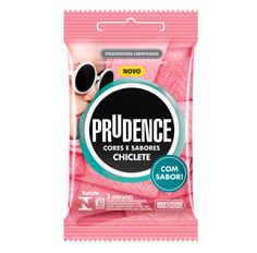 Preservativo Prudence Cores E Sabores Chiclete Com 3 Unidades