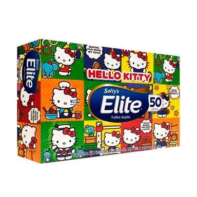 Lenço De Papel Softys Kids Hello Kitty Com 50 Unidades